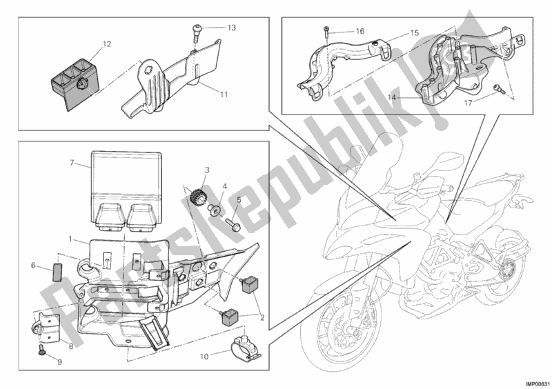 All parts for the Engine Control Unit of the Ducati Multistrada 1200 ABS 2012